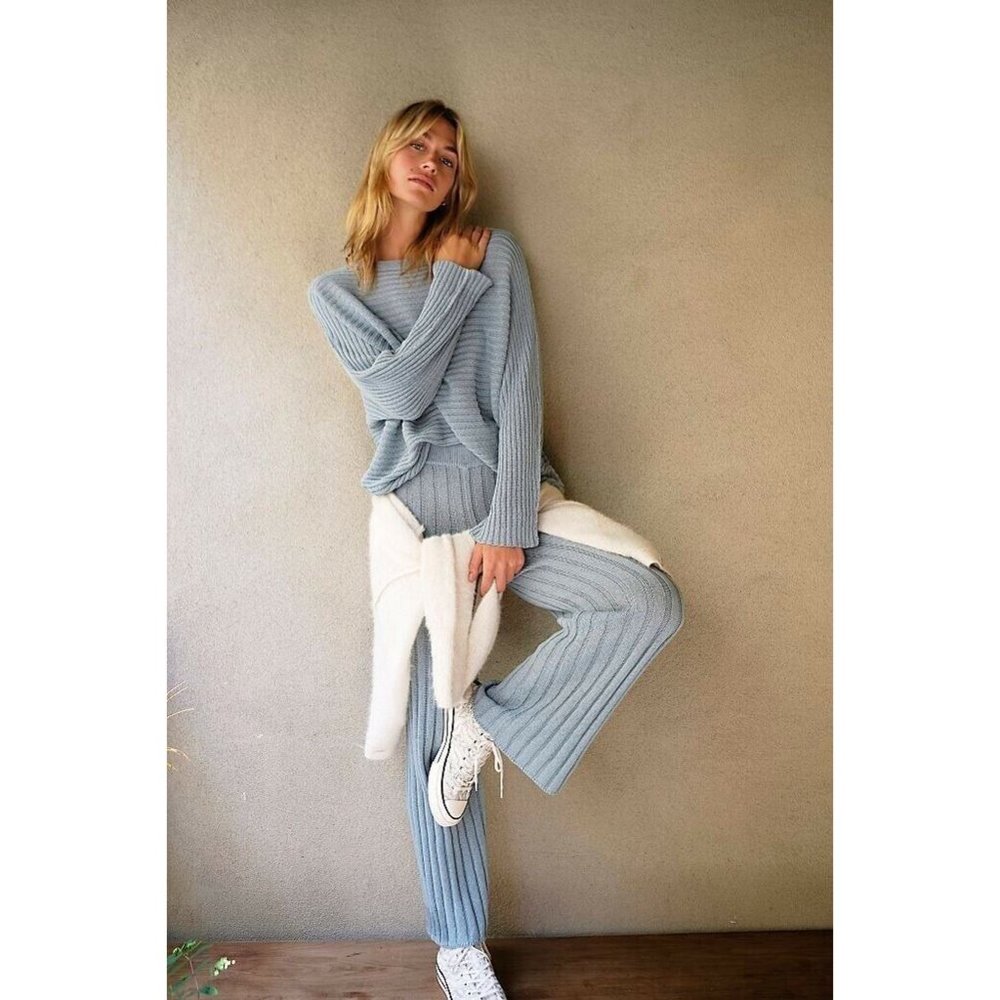 NEW FREE PEOPLE BEACH RIBBED IMOGENE SWEATER SET_3
